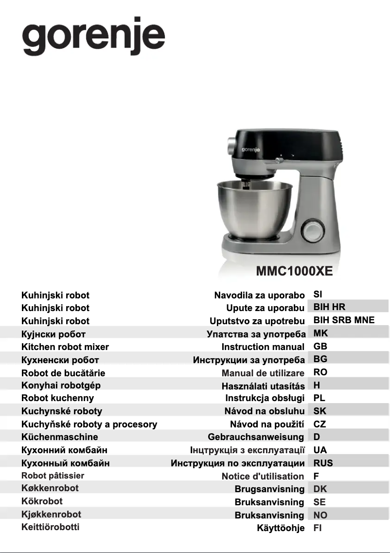 Page n°1 - Manuel utilisateur Gorenje MMC1000XE