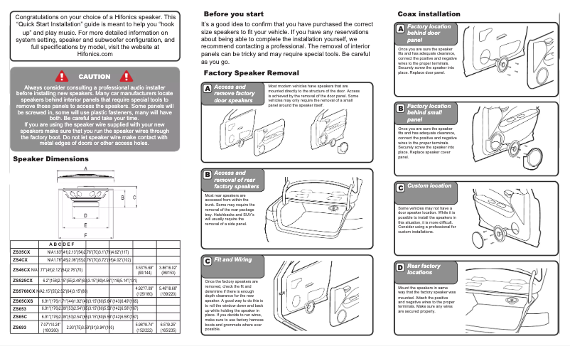 Page 1 de la notice Manuel utilisateur Hifonics Zeus ZS693