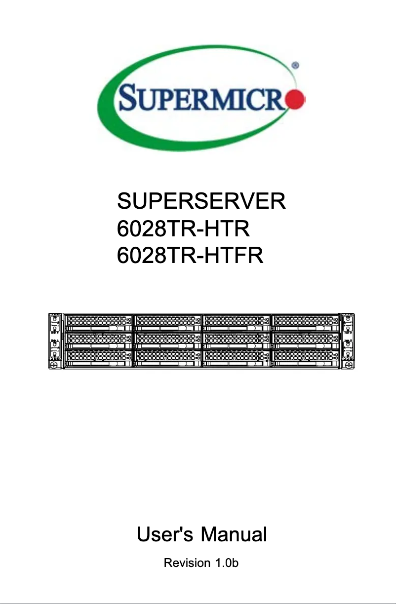 Image de la première page du manuel de l'appareil SuperServer 6028TR-HTFR