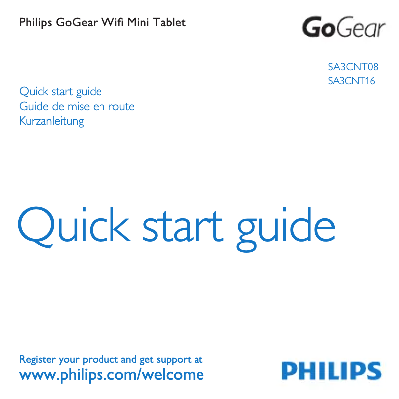 Página 1 del manual Guía de inicio rápido Philips GoGear SA3CNT16K
