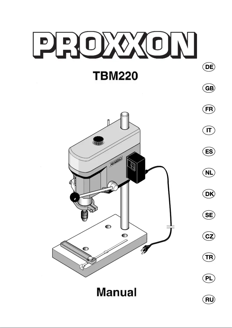 Page 1 de la notice Manuel utilisateur Proxxon TBM 220