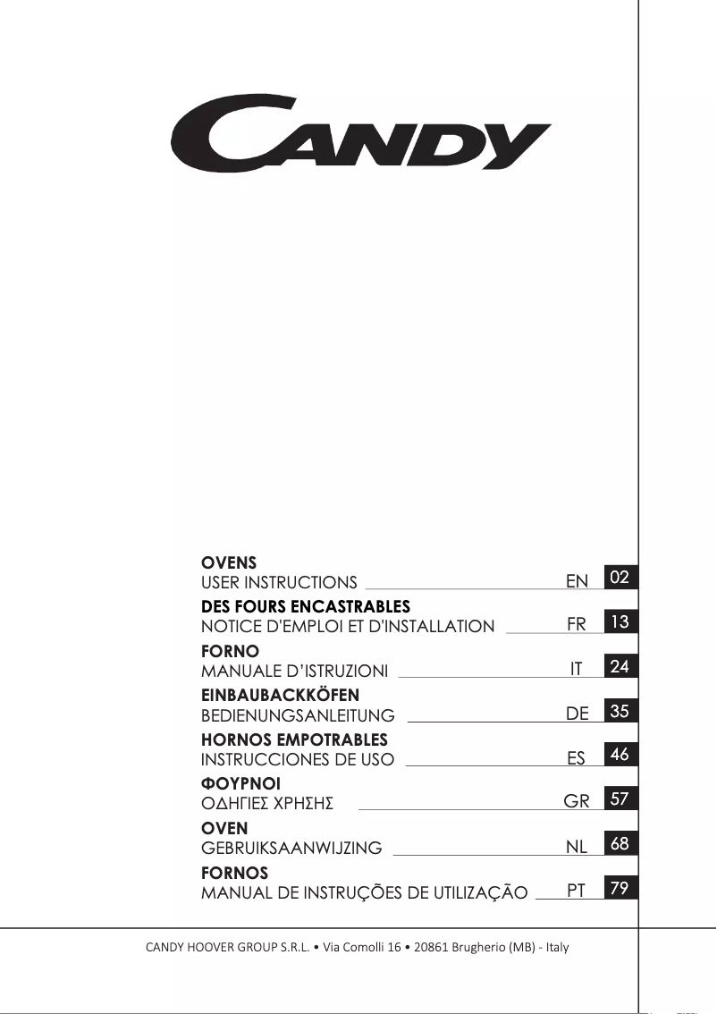 Page 1 de la notice Manuel utilisateur Candy FCM615XRE0
