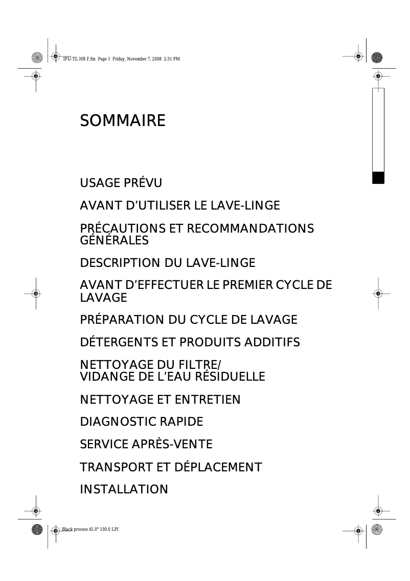 Page 1 de la notice Manuel utilisateur Laden EV 1197
