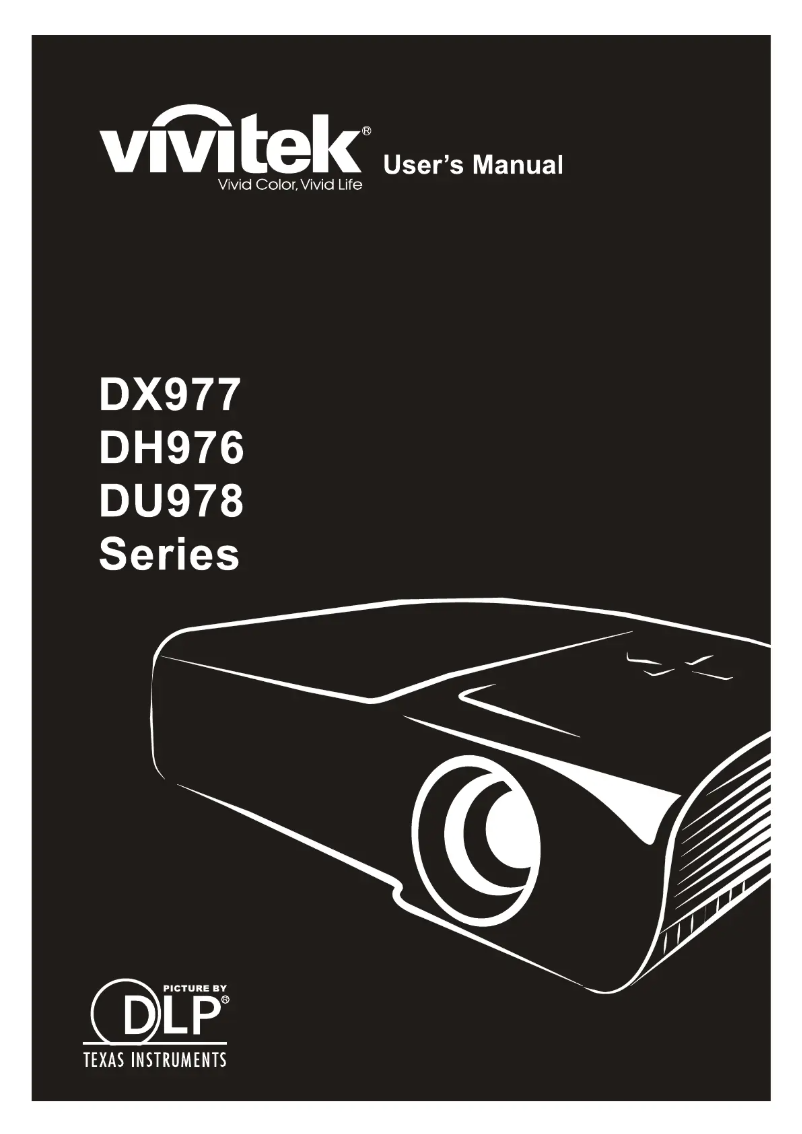 Page n°1 - Manuel utilisateur Vivitek DX977WT