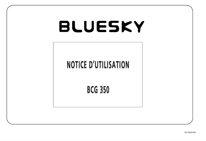 Page n°1 - Manuel utilisateur Bluesky BCG 350
