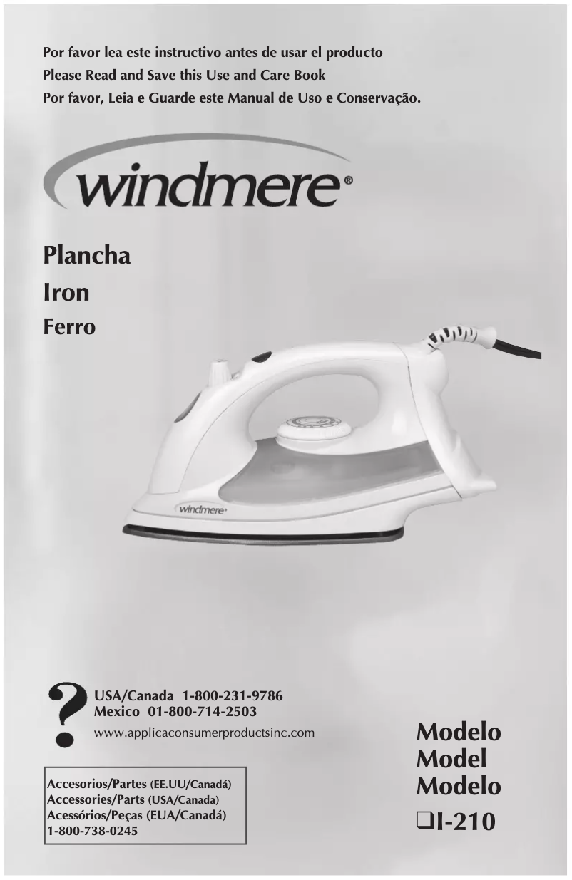 Image de la première page du manuel de l'appareil I-210