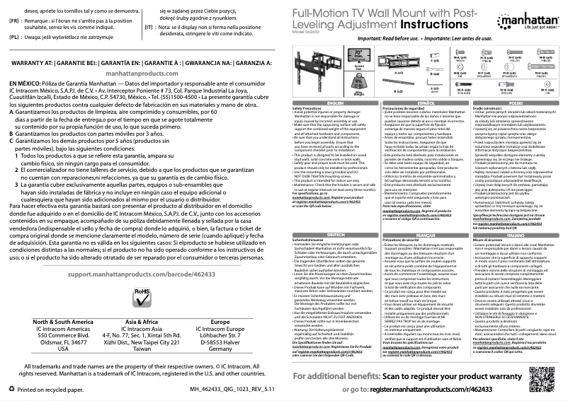 Page 1 de la notice Manuel utilisateur Manhattan 462433