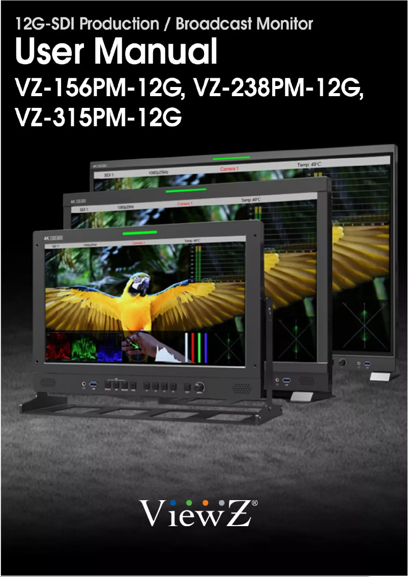 Page 1 de la notice Manuel utilisateur ViewZ VZ-156PM-12G