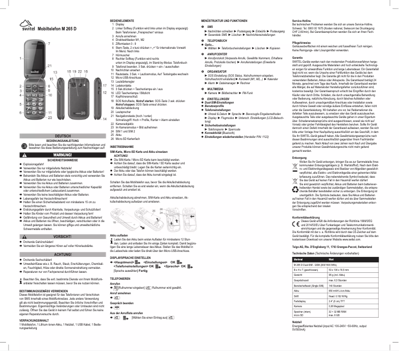 Image de la première page du manuel de l'appareil M265 BLACK