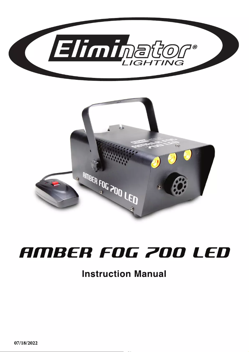 Image de la première page du manuel de l'appareil Amber Fog 700 LED