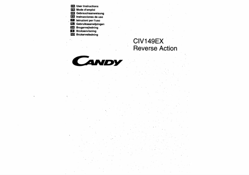 Page 1 de la notice Manuel utilisateur Candy CIV 149