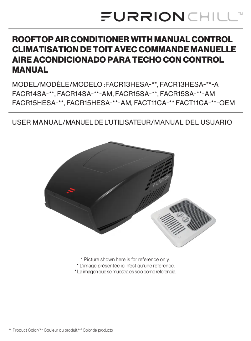 Page n°1 - Manuel utilisateur Furrion FACR15SA-BL-AM