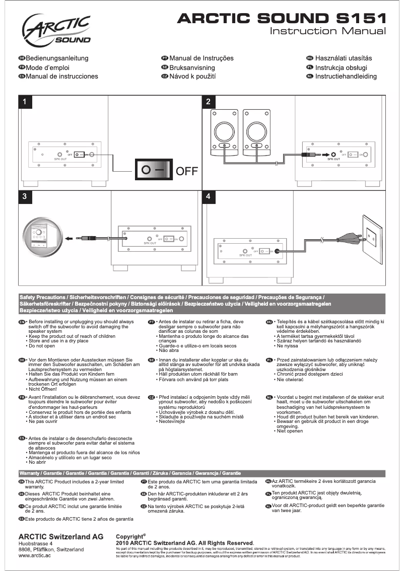 Page n°1 - Manuel utilisateur Arctic Cooling S151