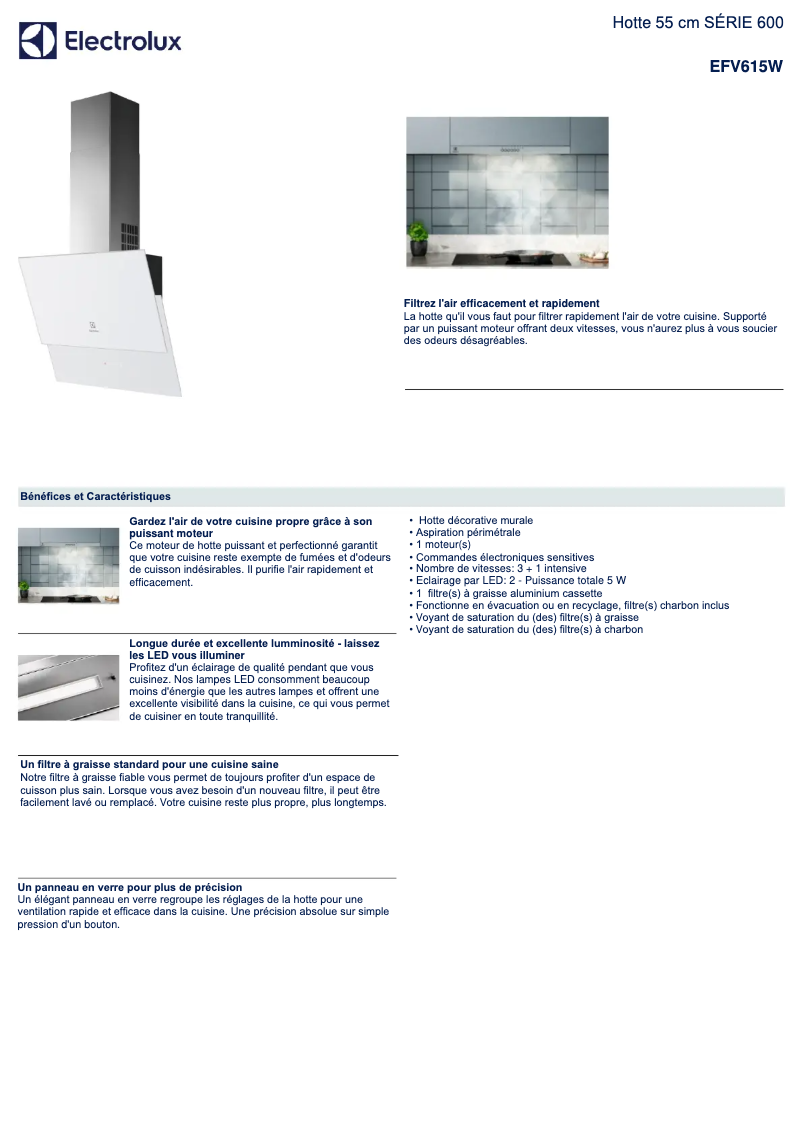 Image de la première page du manuel de l'appareil EFV615W
