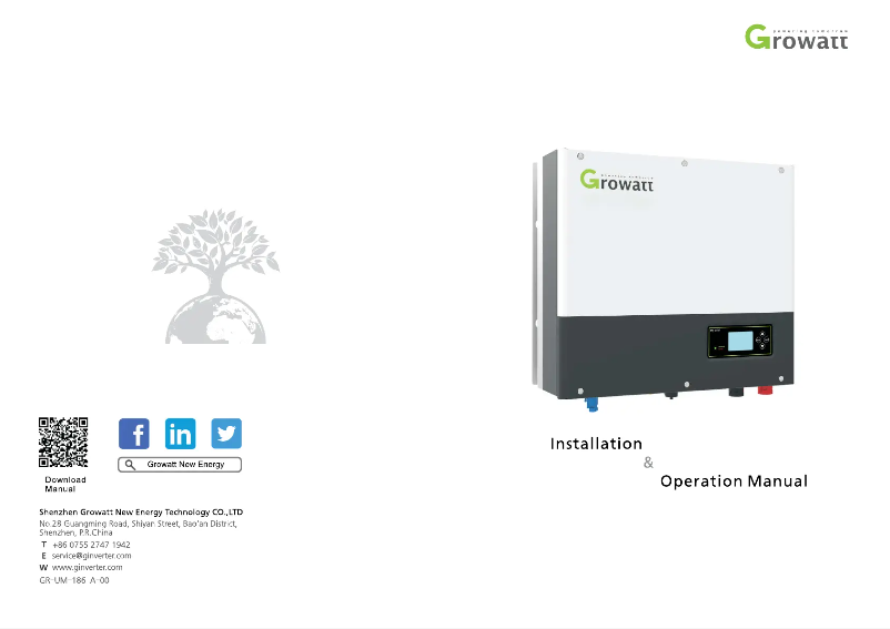 Page n°1 - Guide d'installation Growatt SPA 10000TL3 BH