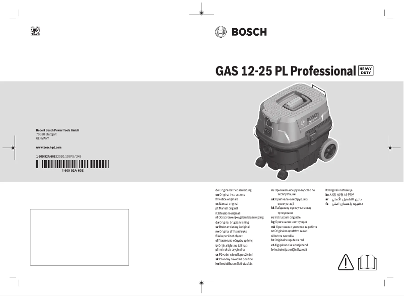 Page 1 de la notice Manuel utilisateur Bosch GAS 12-25 Professional