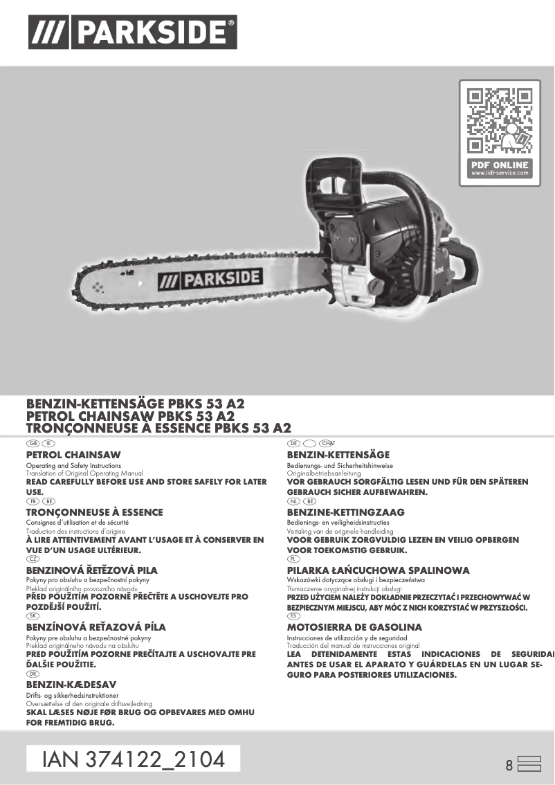 Image de la première page du manuel de l'appareil PBKS 53 A2