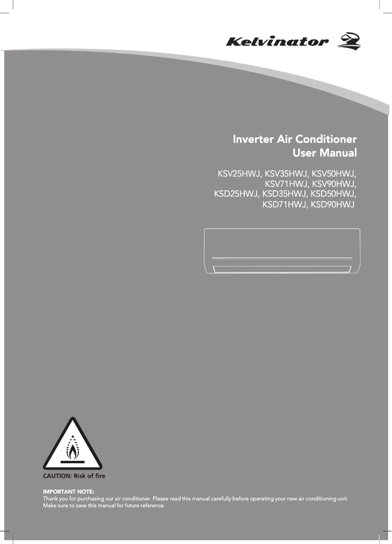 Page n°1 - Manuel utilisateur Kelvinator KSD90HWJ