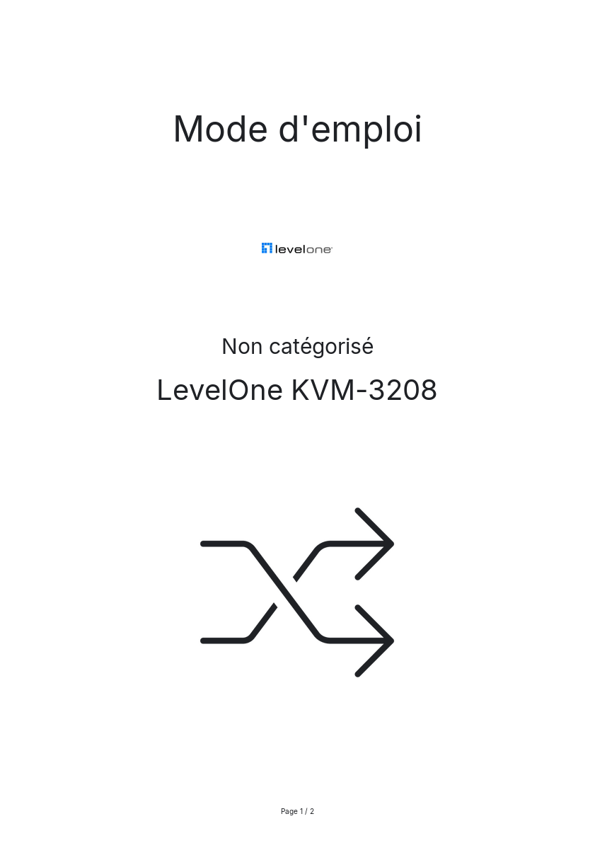 Image de la première page du manuel de l'appareil KVM-3208