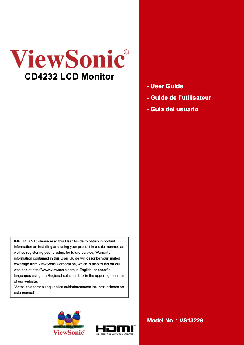 Página 1 del manual Manual de usuario Viewsonic CD4232