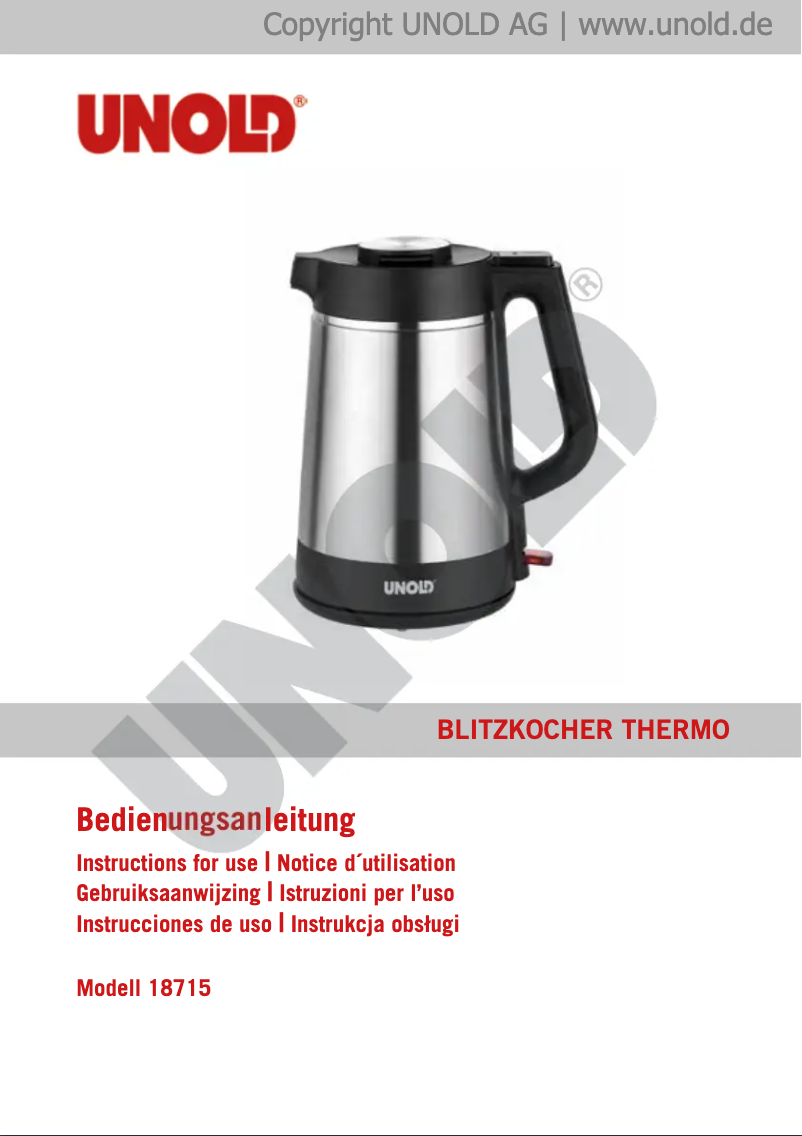 Image de la première page du manuel de l'appareil Thermo 18715