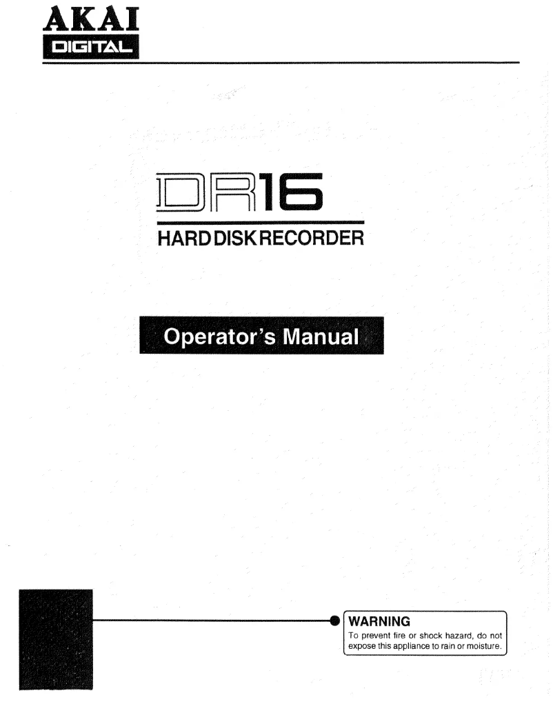 Page n°1 - Manuel utilisateur AKAI DR16