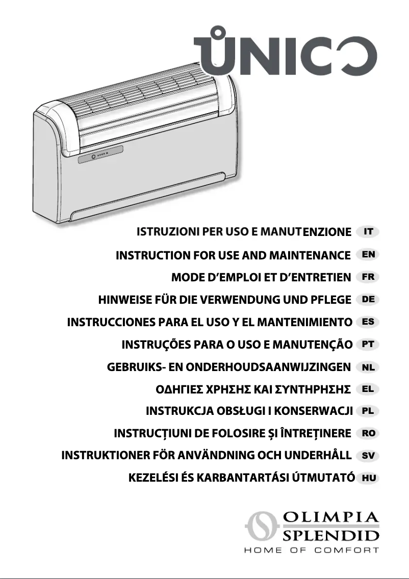 Página 1 del manual Manual de usuario Olimpia Splendid Unico Art