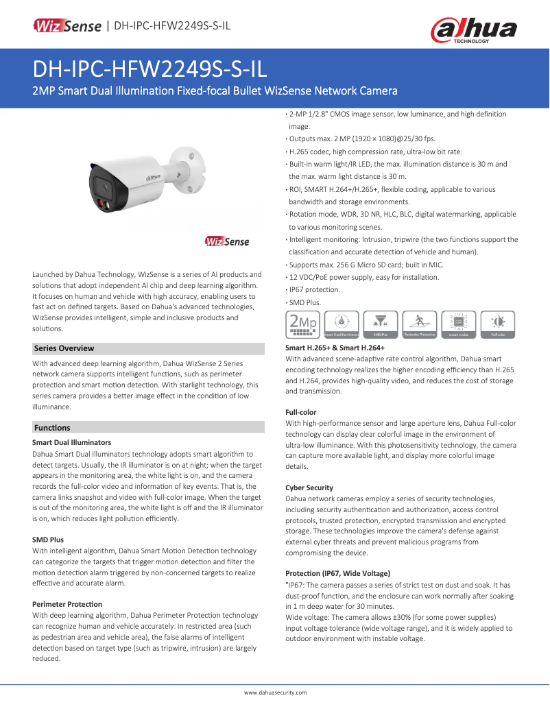 Image de la première page du manuel de l'appareil IPC-HFW2249S-S-IL