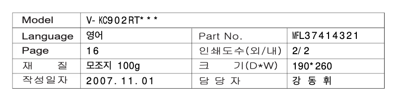 Image de la première page du manuel de l'appareil V-KC902RT