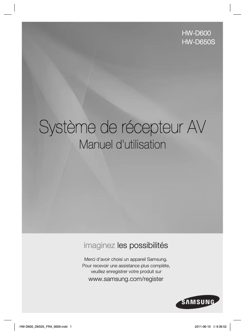 Page n°1 - Manuel utilisateur Samsung HW-D650S