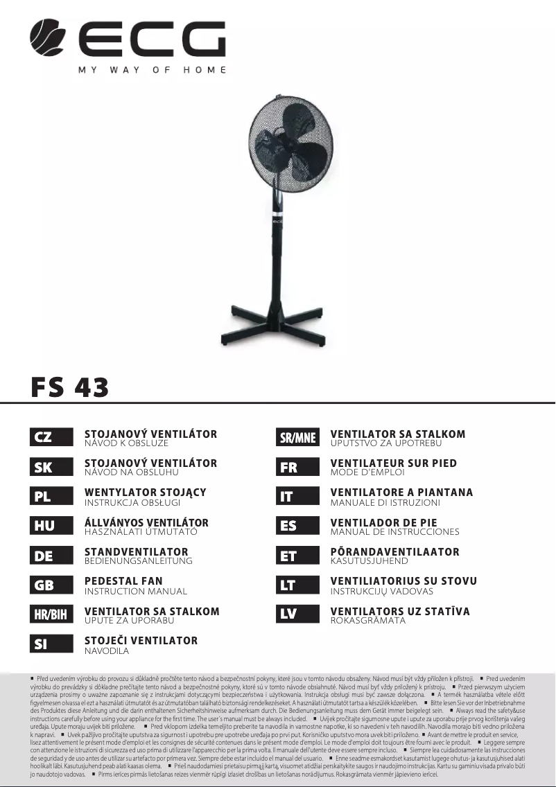 First page image of the manual for FS 43