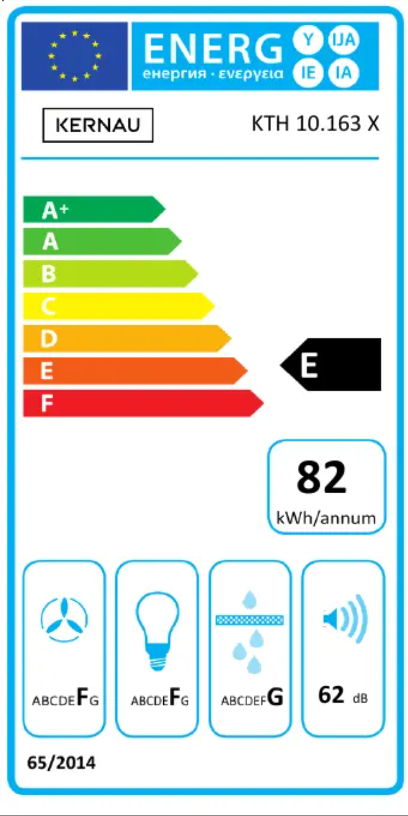 Page 1 de la notice Label énergétique Kernau KTH 10.163 X