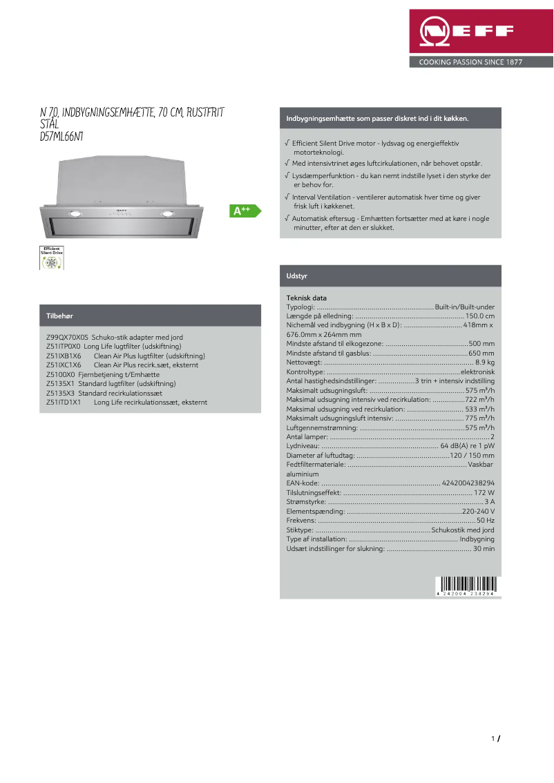 Page 1 de la notice Brochure Neff D57ML66N1