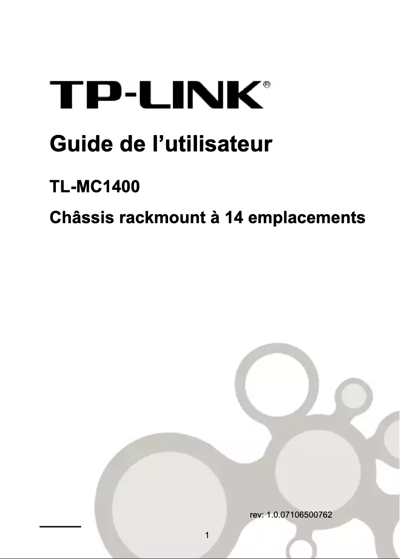 Page 1 de la notice Guide d'installation TP-Link TL-MC1400