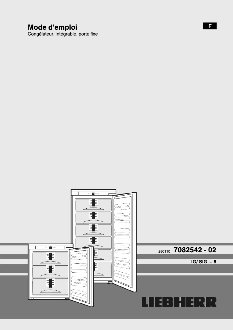 Page 1 de la notice Manuel utilisateur Liebherr IG 1166 Premium
