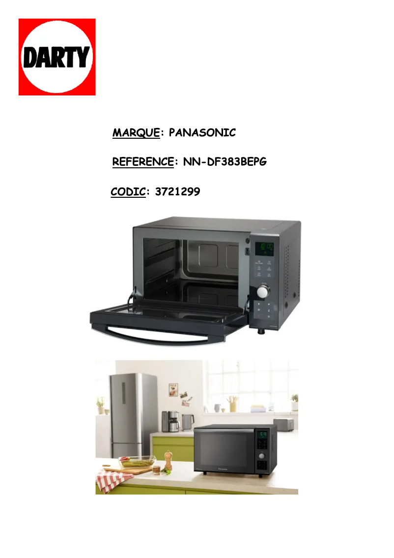 Página 1 del manual Manual de usuario Panasonic NN-DF383BEPG