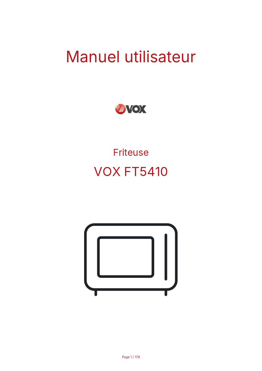 Page n°1 - Manuel utilisateur VOX FT5410