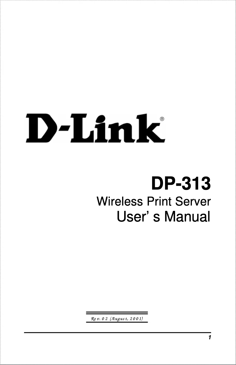 Page 1 de la notice Manuel utilisateur D-Link DP-313