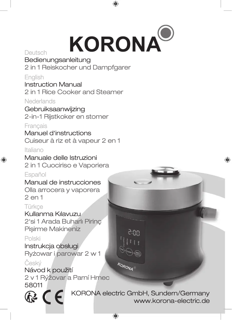 Page 1 de la notice Manuel utilisateur Korona 58011