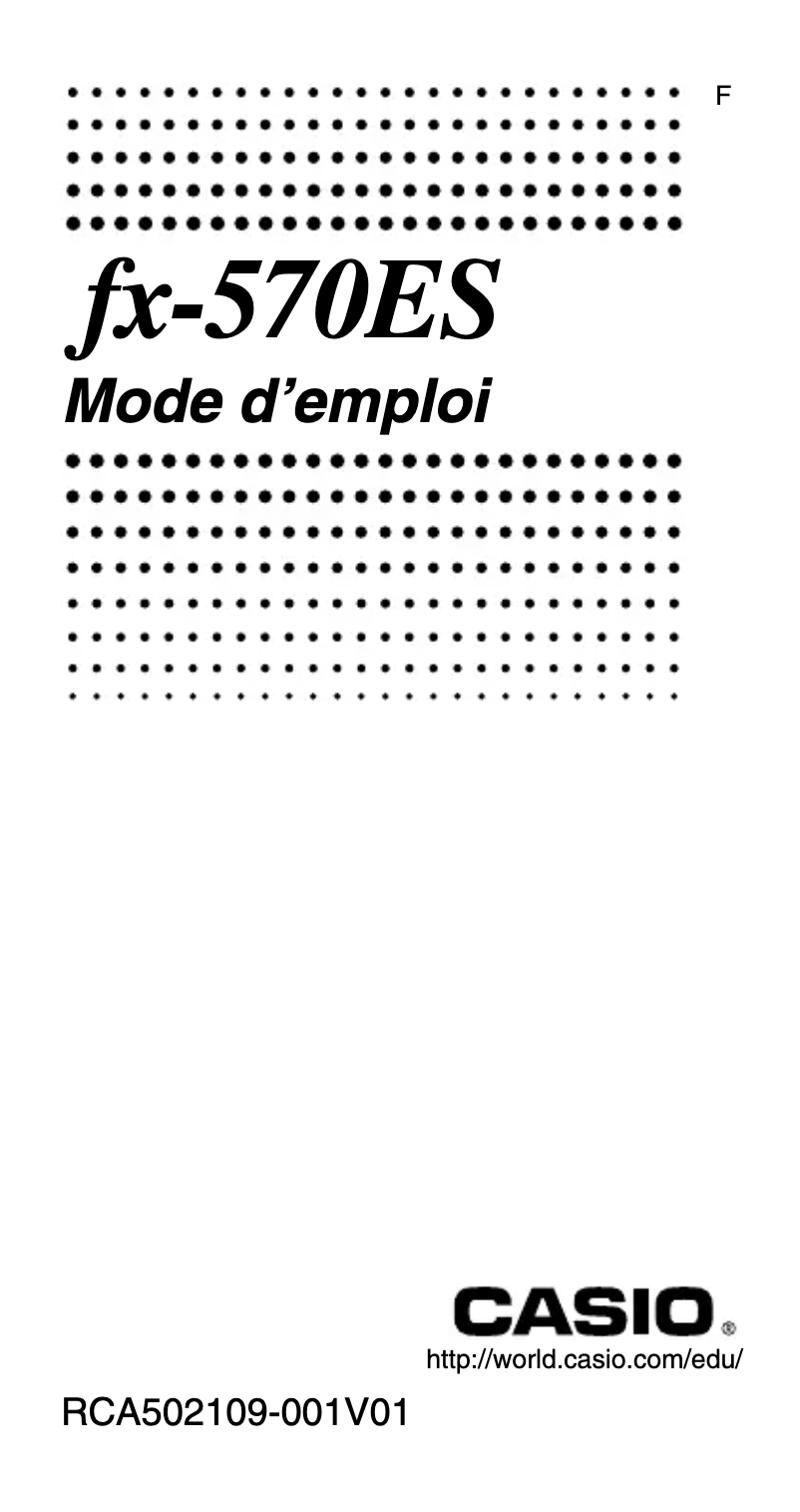 Image de la première page du manuel de l'appareil FX-570ES