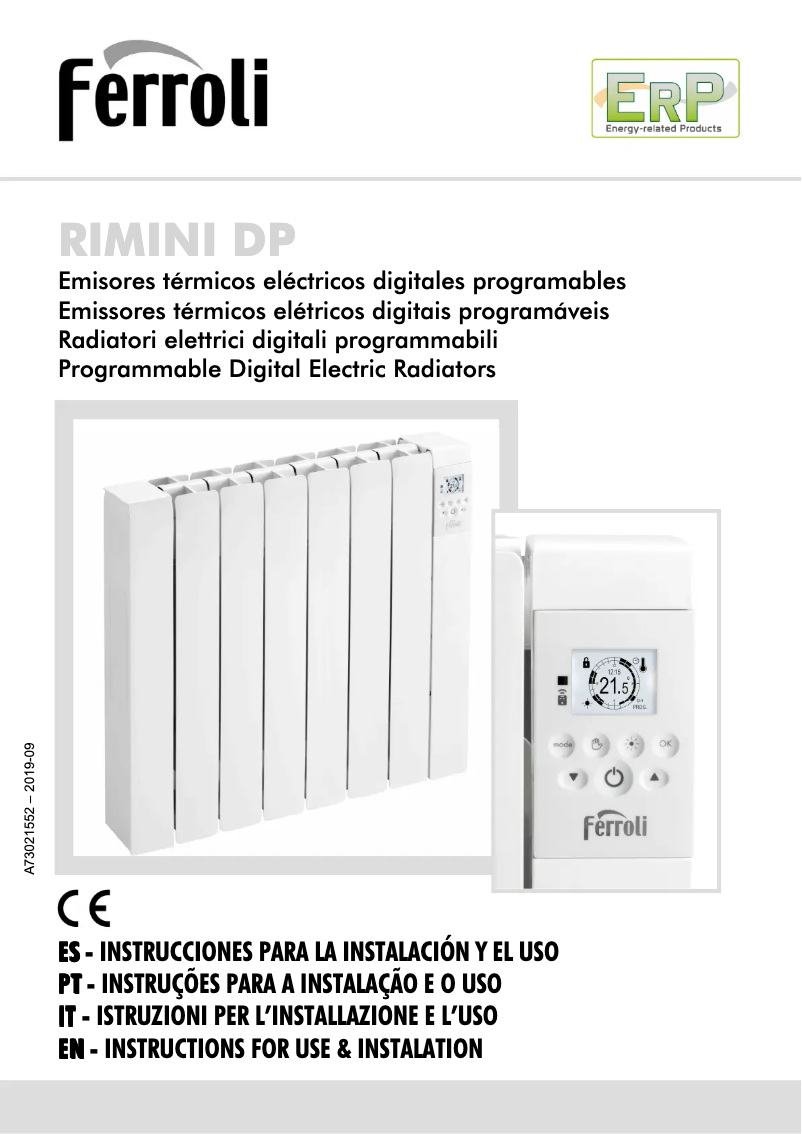 Page 1 de la notice Manuel utilisateur Ferroli Rimini