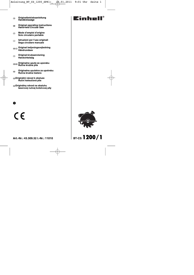 Página 1 del manual Manual de instrucciones Einhell BT-CS 1200