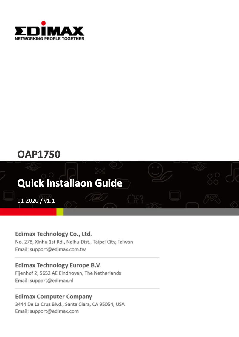 Page 1 de la notice Manuel utilisateur Edimax OAP1750