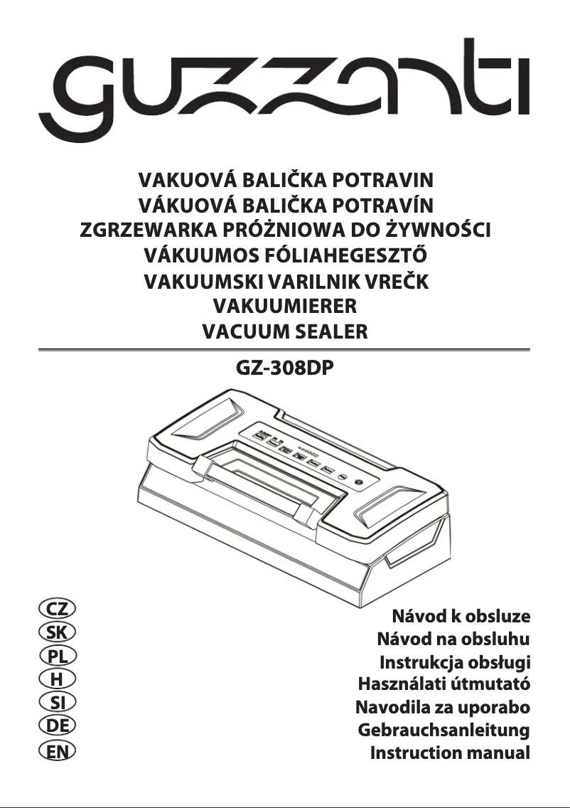 Image de la première page du manuel de l'appareil GZ-308DP