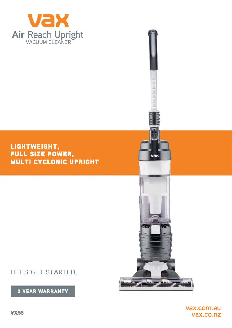 Image de la première page du manuel de l'appareil Air Reach VX55