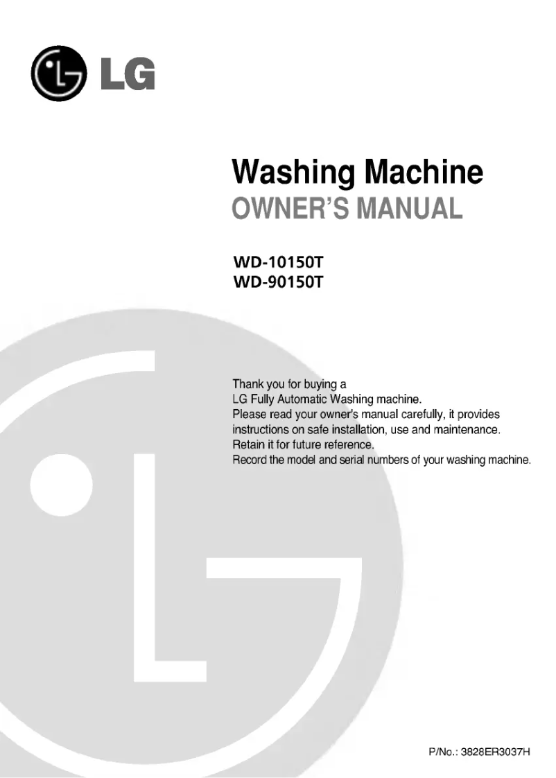 Page n°1 - Manuel utilisateur LG WD-90150T