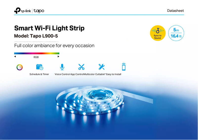 Page n°1 - Fiche technique TP-Link Tapo L900-5
