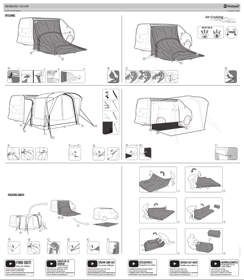 Page 1 de la notice Guide d'installation Outwell Newburg 160 Air