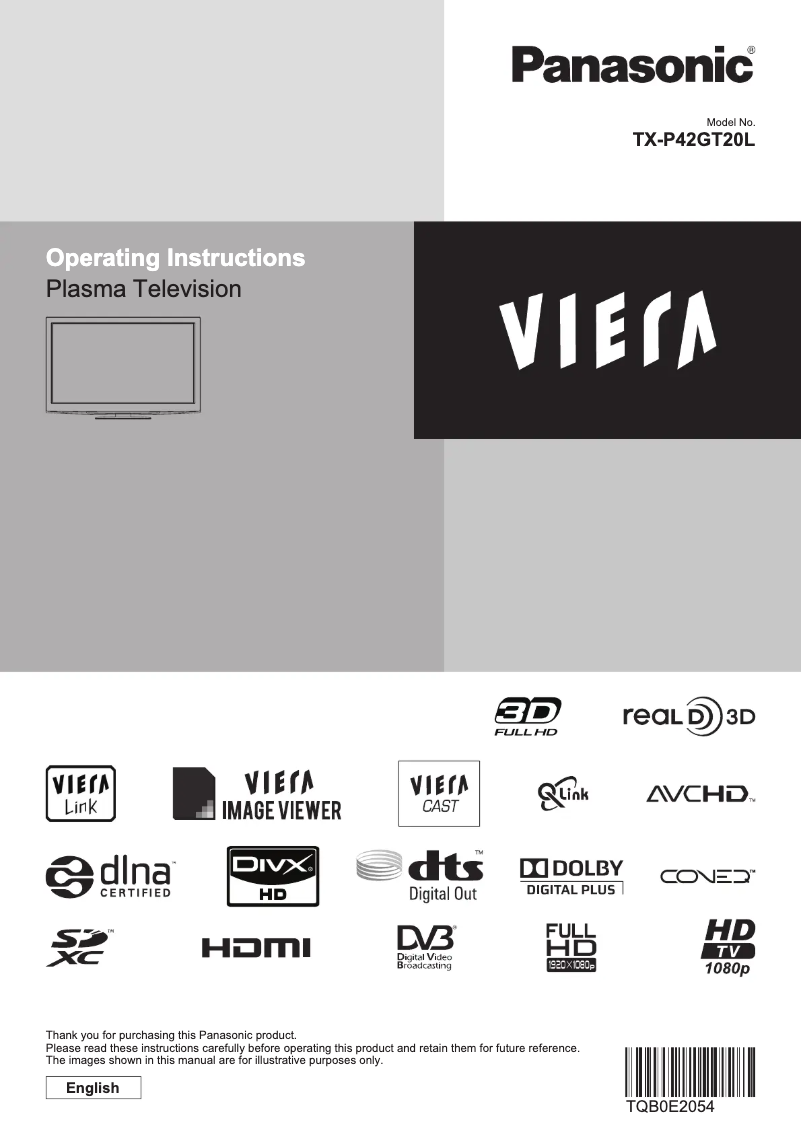 Image de la première page du manuel de l'appareil TX-P42GT20L