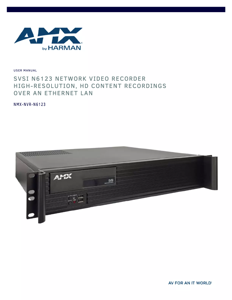 Image de la première page du manuel de l'appareil NMX-NVR-N6123